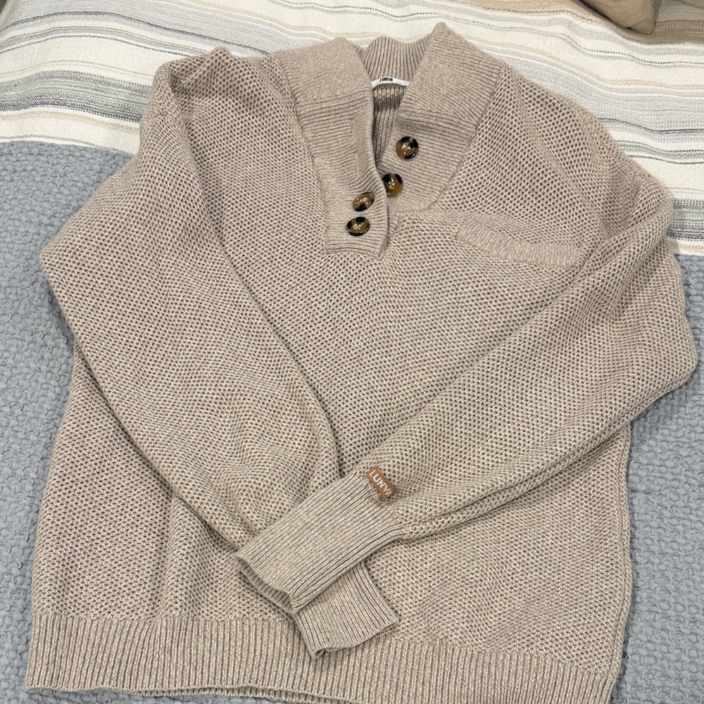 Lunya Beige Knit Sweater